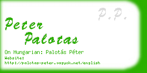peter palotas business card